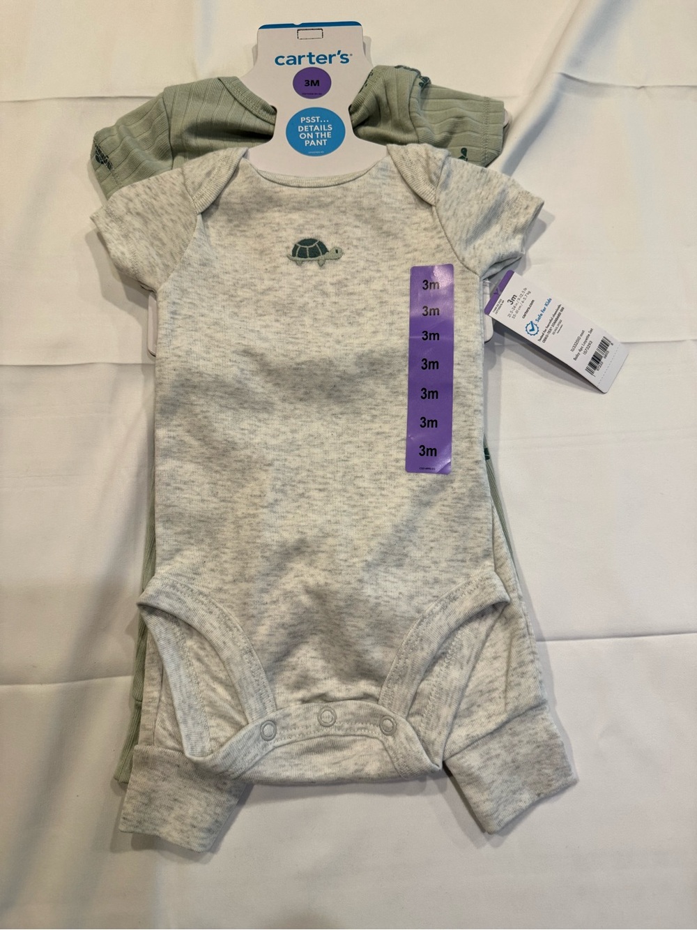 Carter's 4pc Set - Gray & Sage Turtle NWT
